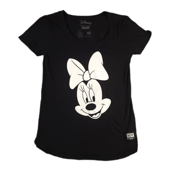 Einnim 28 Disney Collection By Neff Womens XS Black Minnie Mouse Graphic T Shirt - Picture 1 of 8